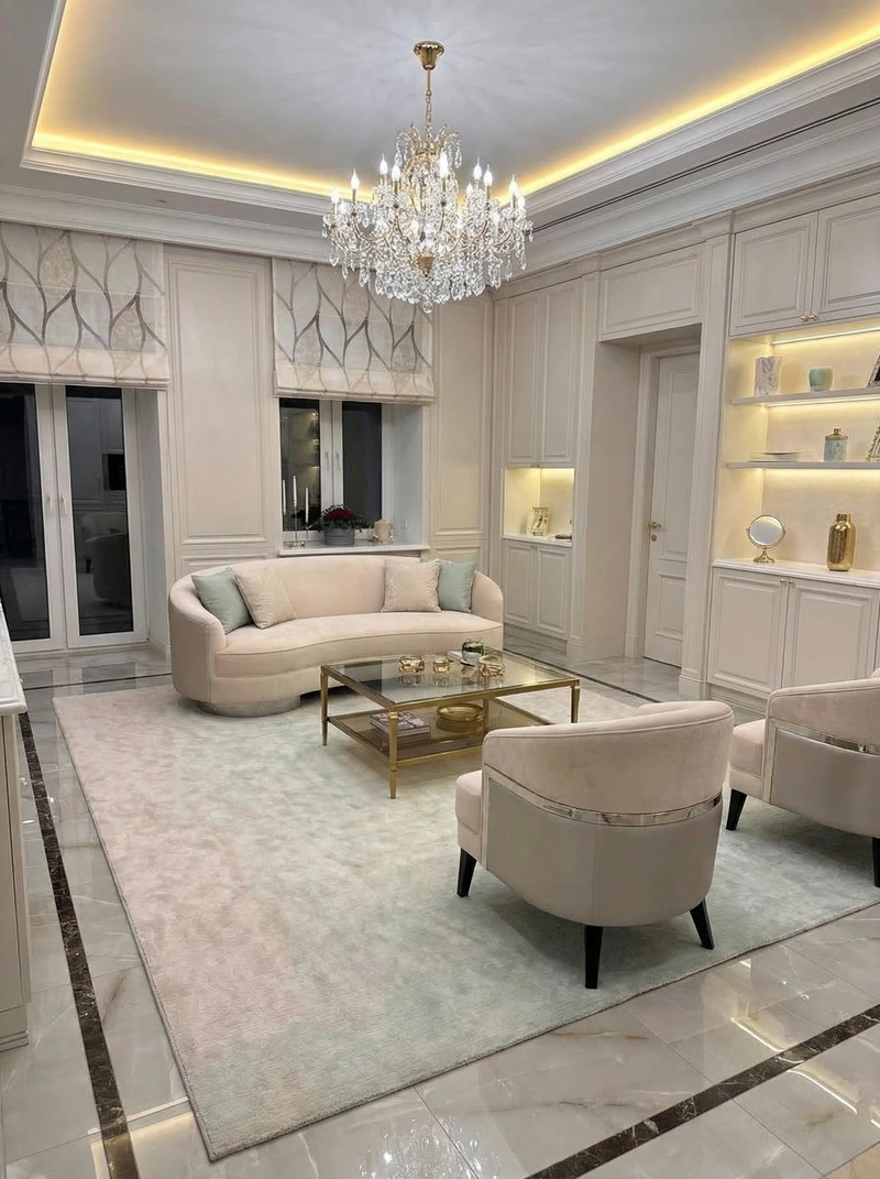 Дизайн интерьера в стиле Неоклассика — Гостиная от нейросети RoomGPT