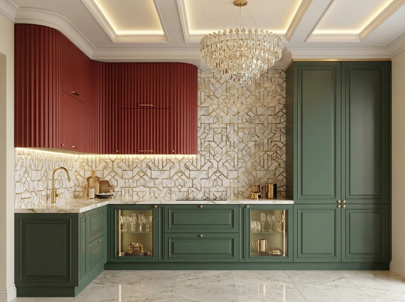 Дизайн интерьера в стиле Неоклассика — Кухня от нейросети RoomGPT