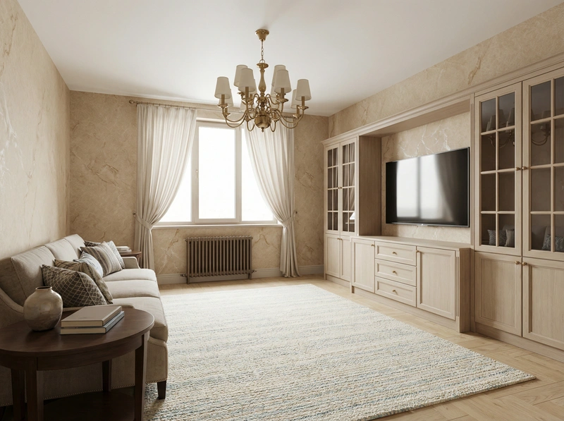 Дизайн интерьера в стиле Классика — Гостиная от нейросети RoomGPT