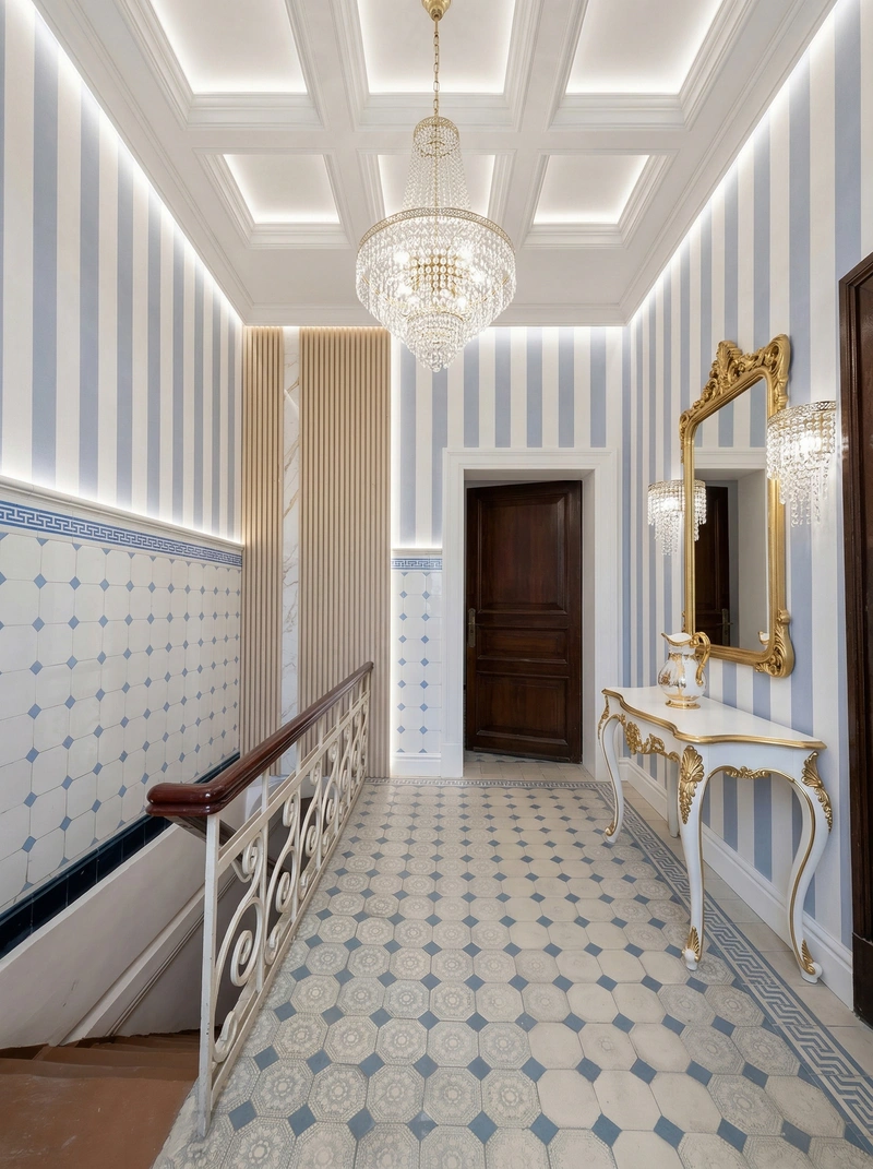 Дизайн ванной в стиле Неоклассика — фото интерьера от нейросети RoomGPT