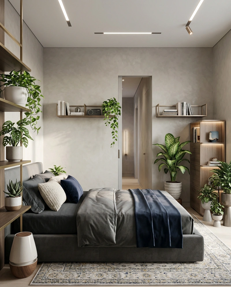 Дизайн интерьера в стиле Контемпорари — Спальня от нейросети RoomGPT