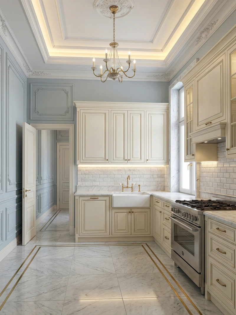 Дизайн интерьера в стиле Классика — Кухня от нейросети RoomGPT