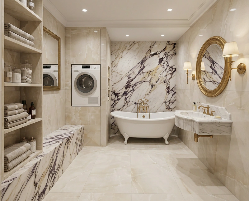 Дизайн интерьера в стиле Классика — Ванная от нейросети RoomGPT