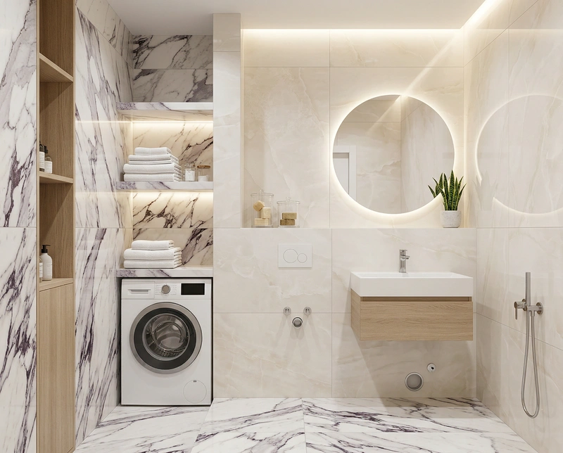 Дизайн интерьера в стиле Сканди — Ванная от нейросети RoomGPT