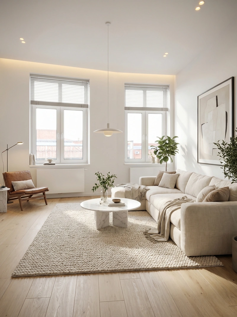Дизайн интерьера в стиле Сканди — Гостиная от нейросети RoomGPT