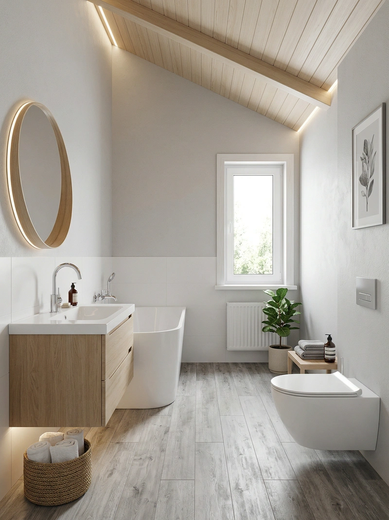 Дизайн интерьера в стиле Сканди — Ванная от нейросети RoomGPT