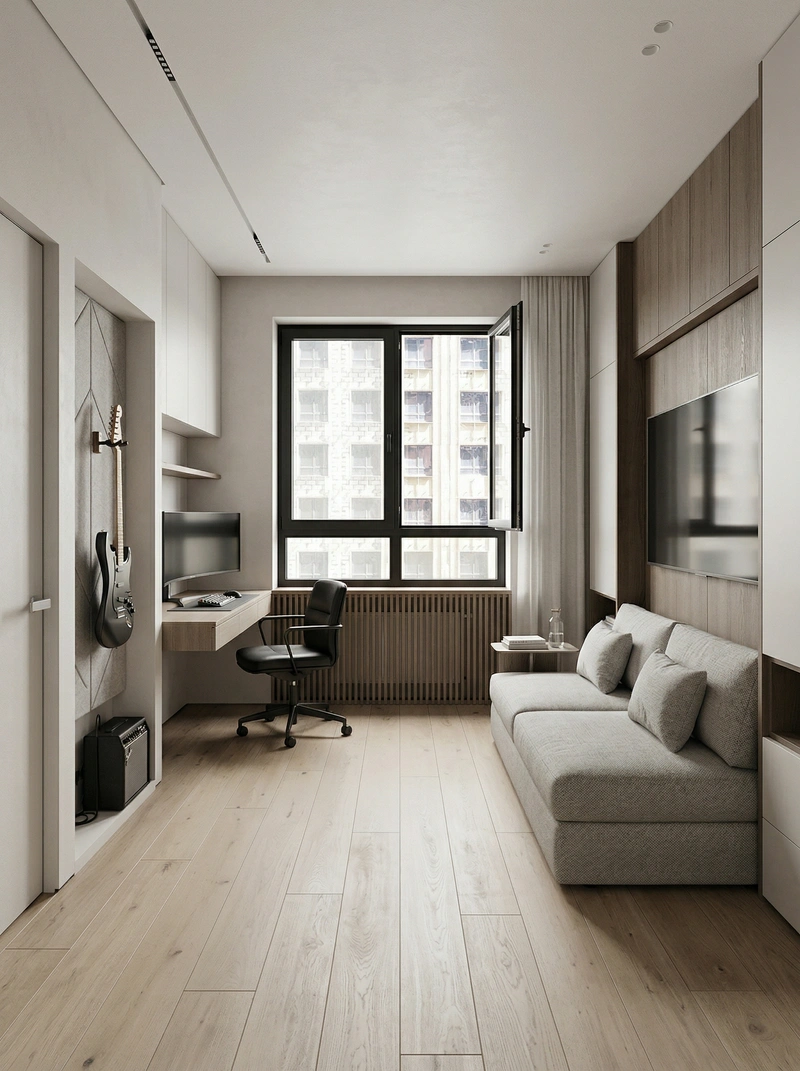 Дизайн спальни в стиле Минимализм — фото интерьера от нейросети RoomGPT