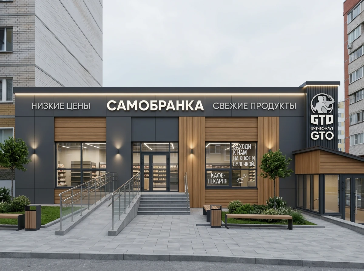 Дизайн фасада в стиле Хай-тек — Фасад от нейросети RoomGPT