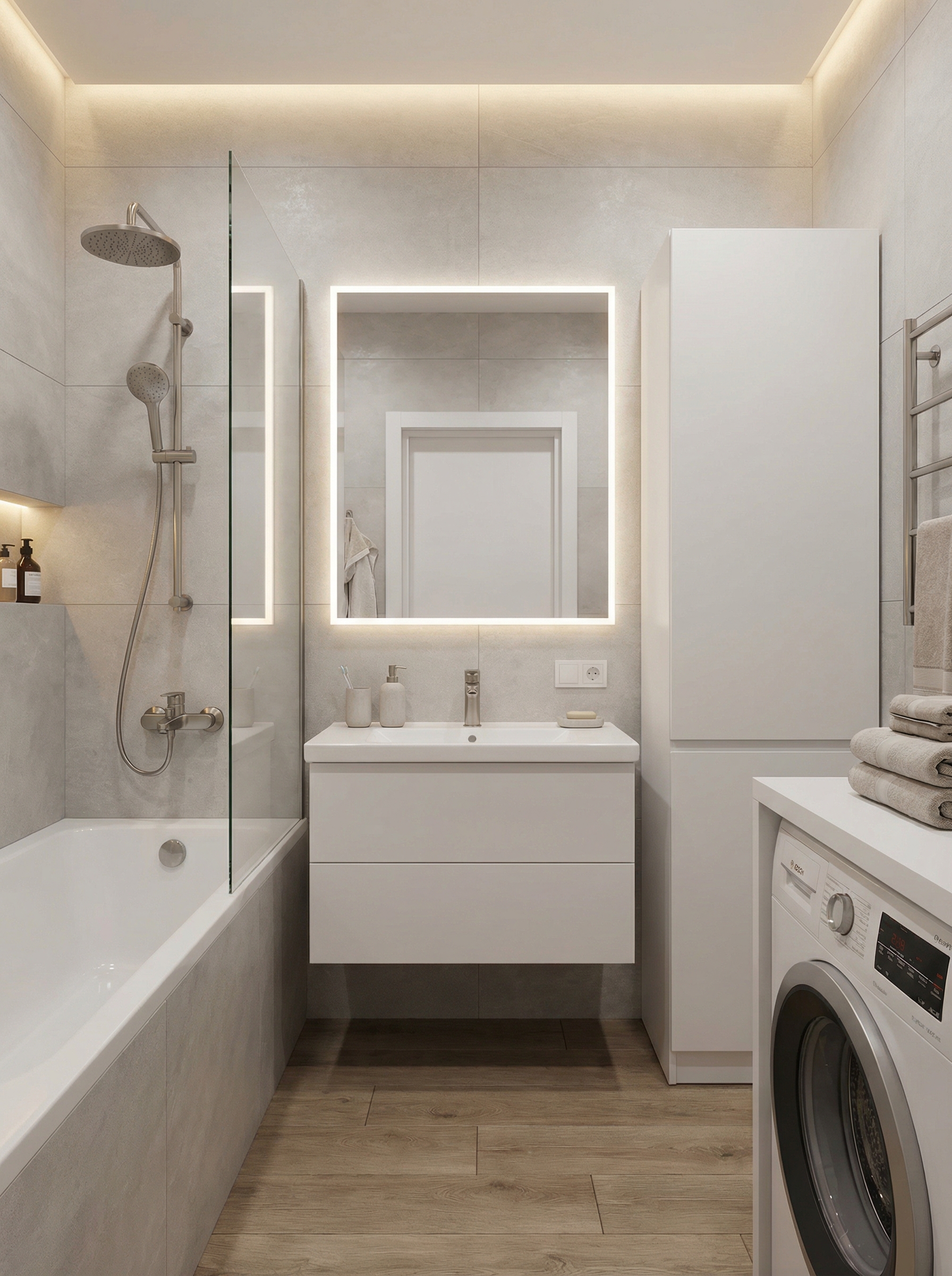 Дизайн ванной в стиле Минимализм — фото интерьера от нейросети RoomGPT