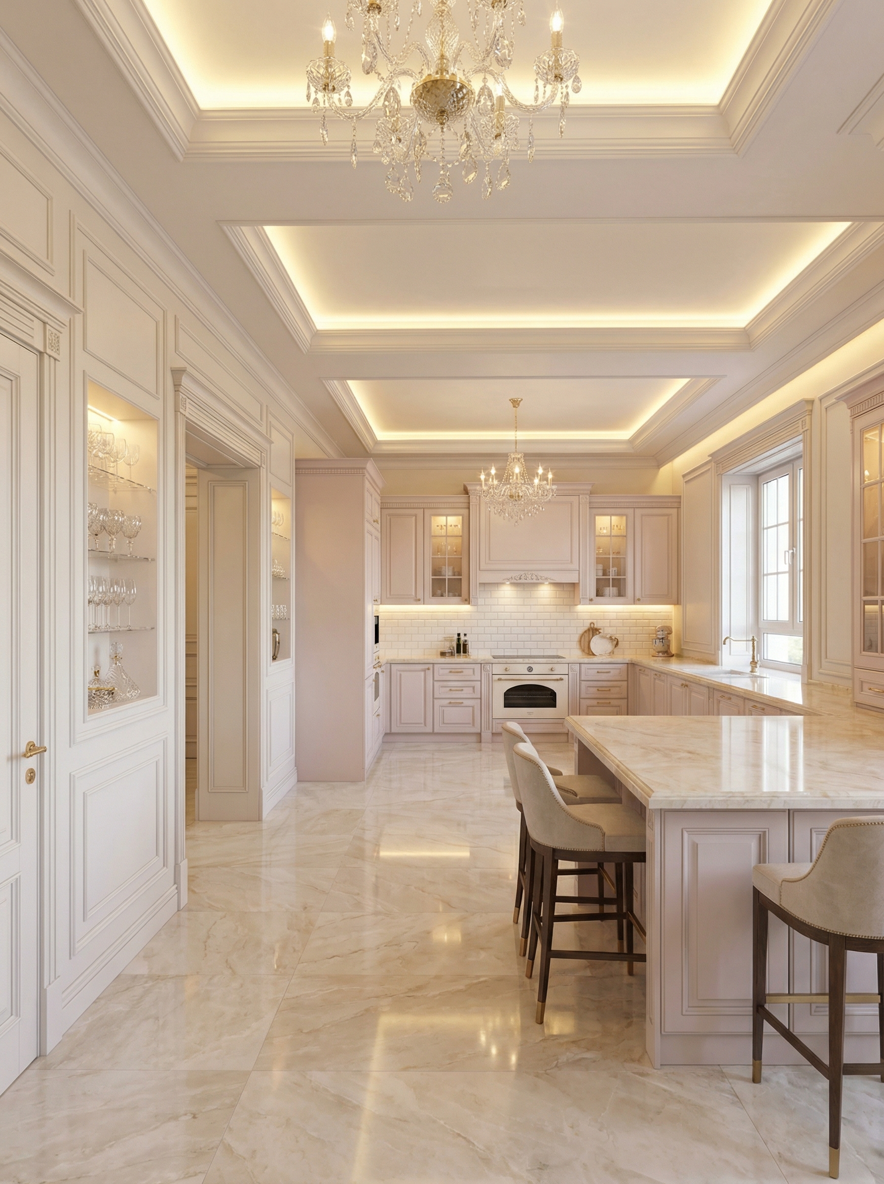 Дизайн кухни в стиле Классика — фото интерьера от нейросети RoomGPT