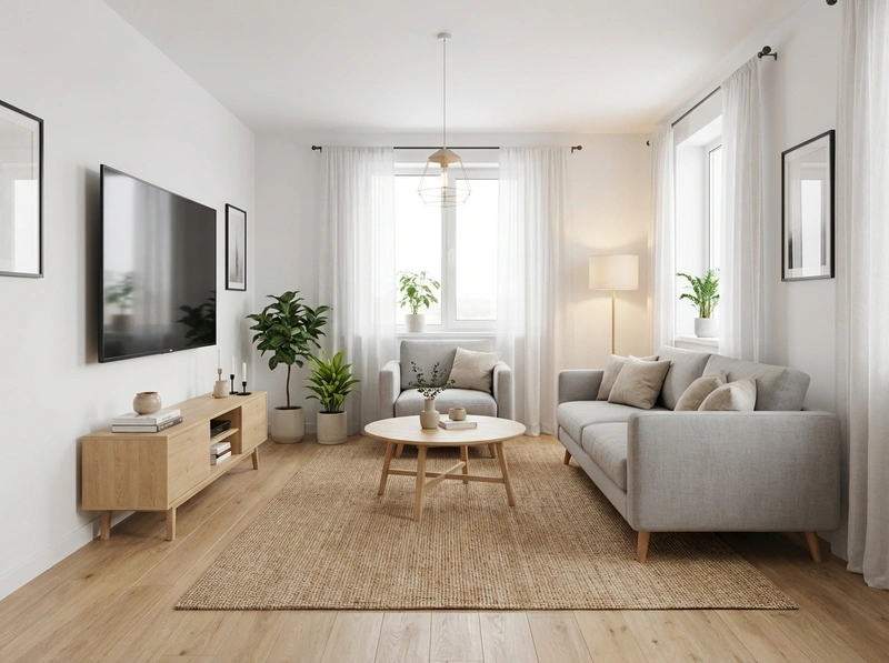 Дизайн интерьера в стиле Хюгге — Гостиная от нейросети RoomGPT