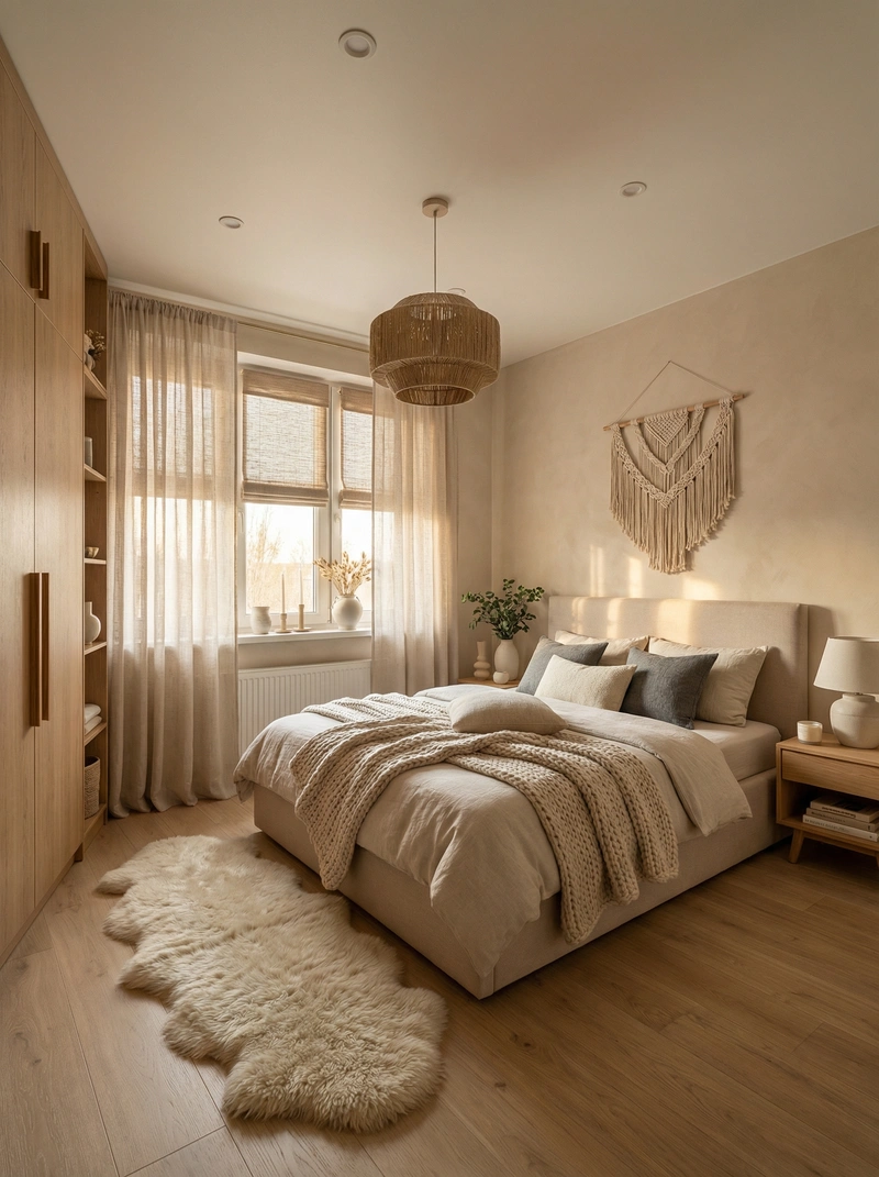 Дизайн интерьера в стиле Хюгге — Спальня от нейросети RoomGPT