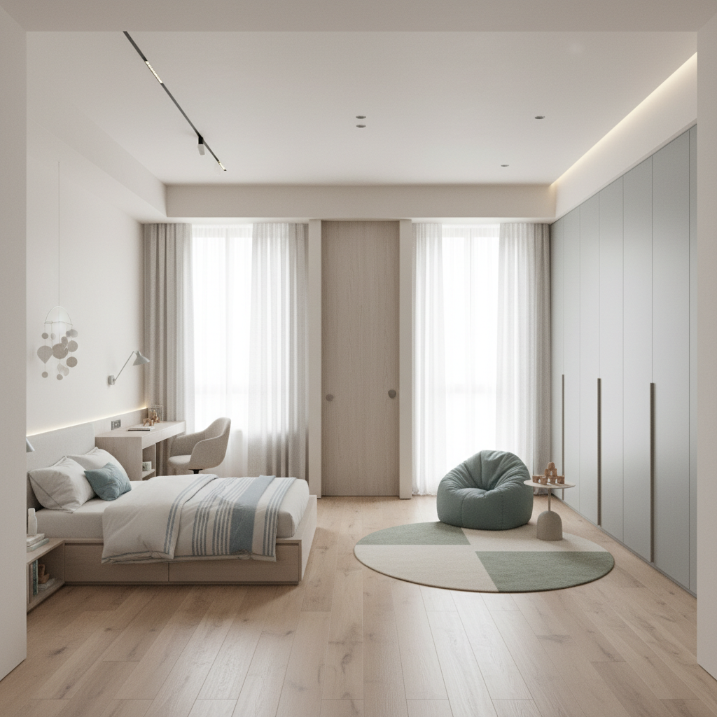 Дизайн детской в стиле Минимализм — фото интерьера от нейросети RoomGPT