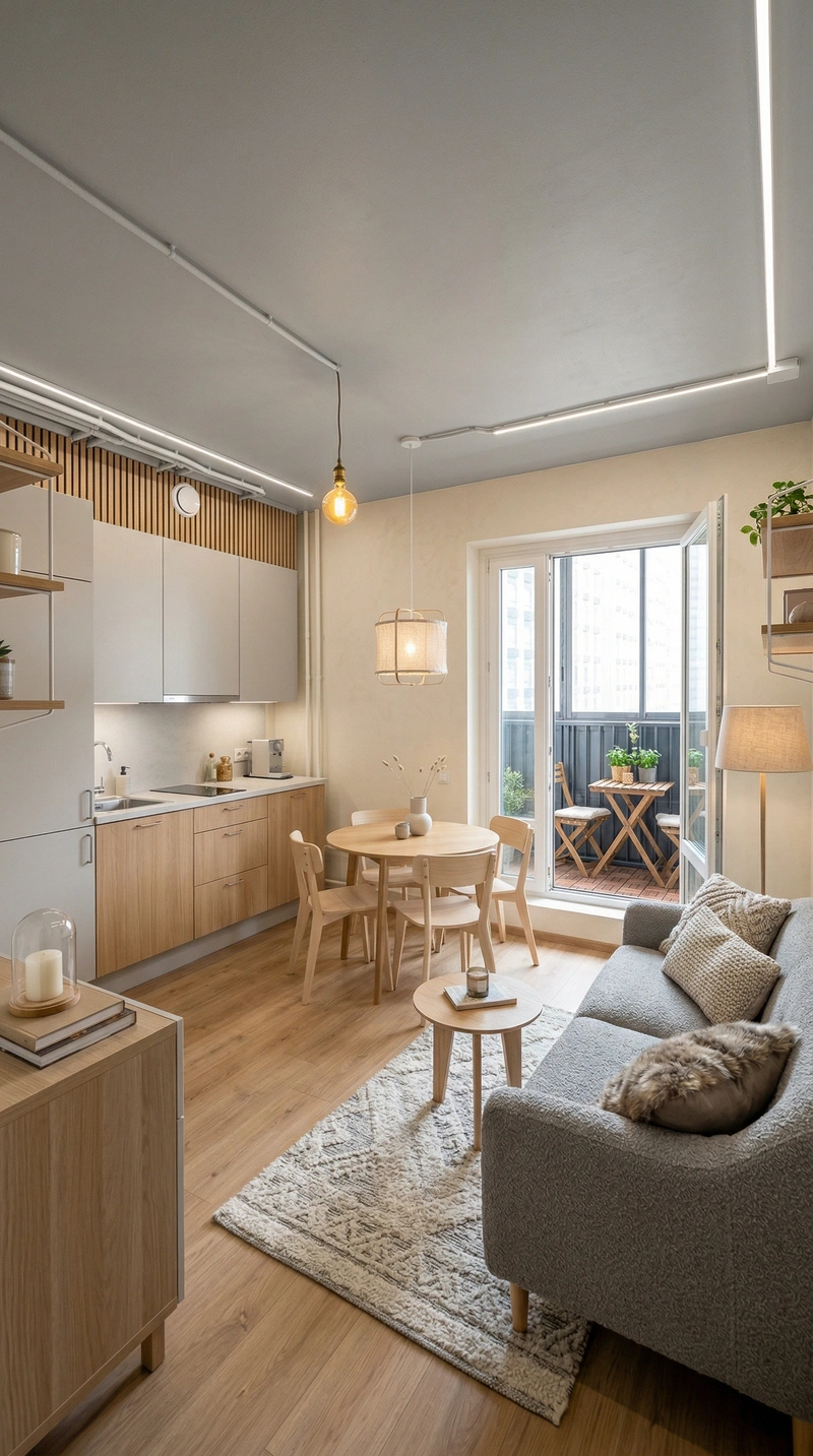 Дизайн кухни в стиле Хюгге — фото интерьера от нейросети RoomGPT