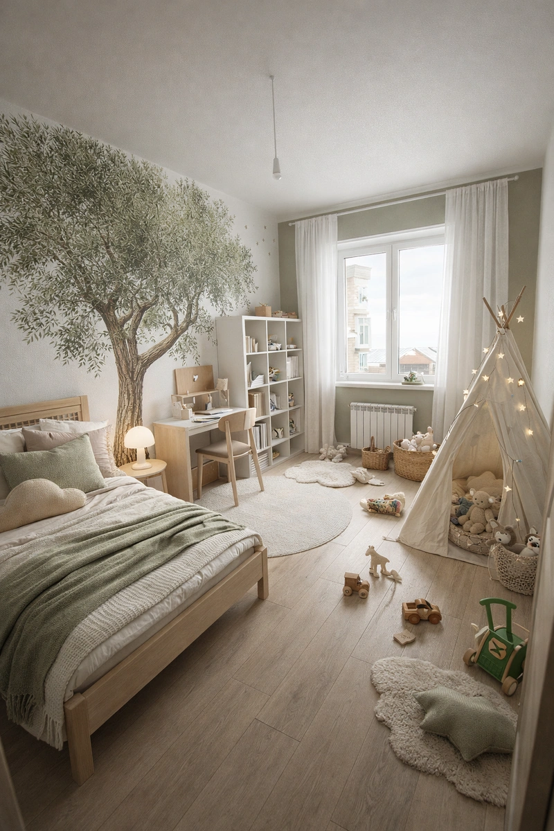 Дизайн интерьера в стиле Хюгге — Детская от нейросети RoomGPT