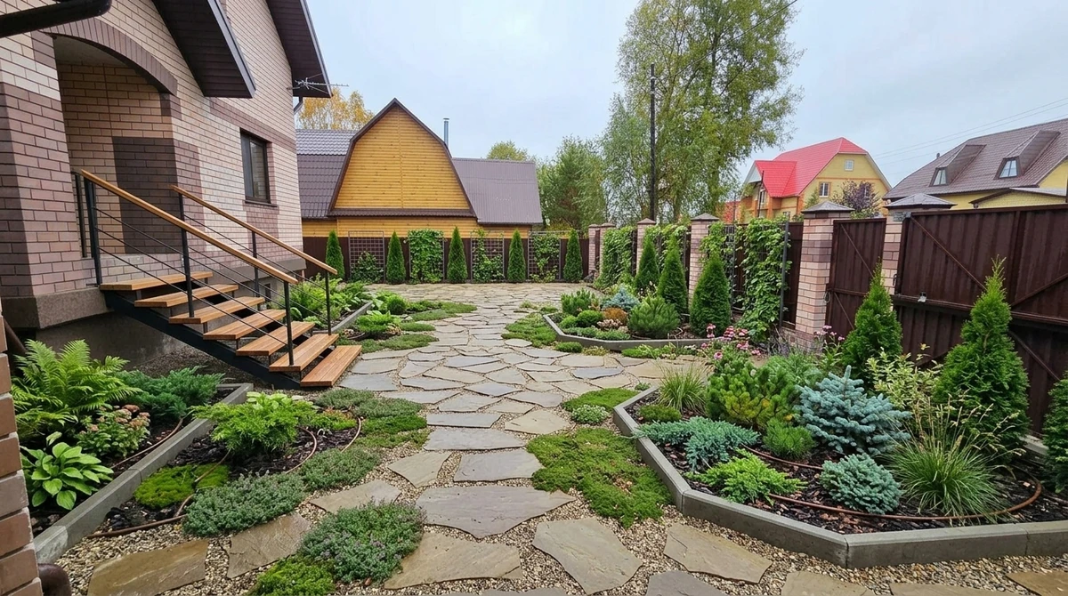 Дизайн участка в стиле Эко/Натуральный — фото участка от нейросети RoomGPT