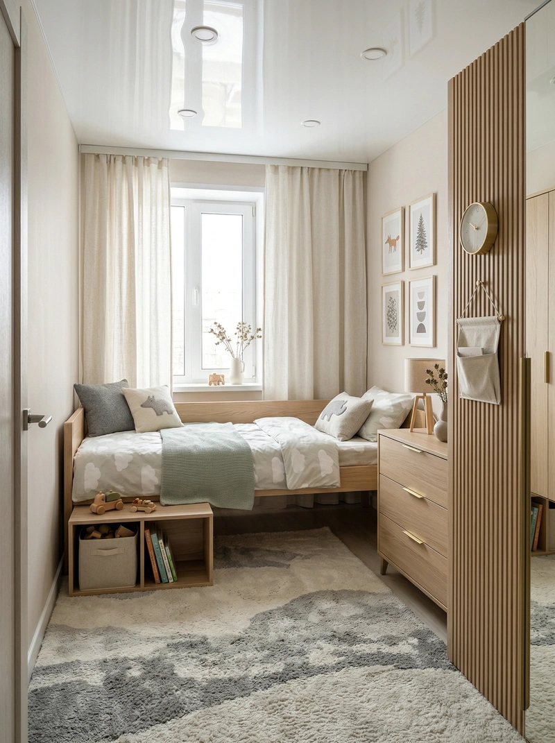 Дизайн детской в стиле Сканди — фото интерьера от нейросети RoomGPT