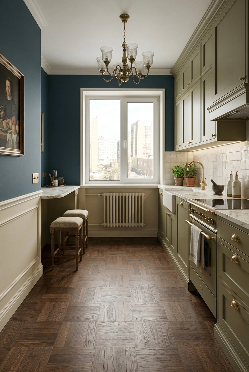 Дизайн кухни в стиле Классика — фото интерьера от нейросети RoomGPT