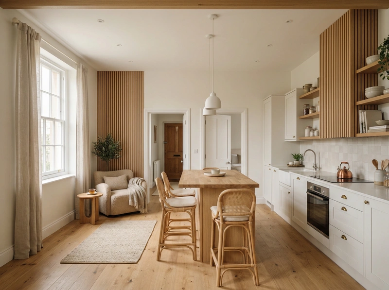 Дизайн интерьера в стиле Хюгге — Кухня от нейросети RoomGPT