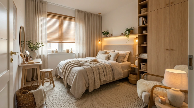 Дизайн интерьера в стиле Хюгге — Спальня от нейросети RoomGPT