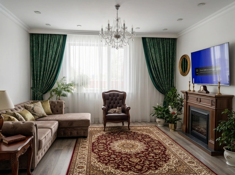 Дизайн интерьера в стиле Классика — Гостиная от нейросети RoomGPT