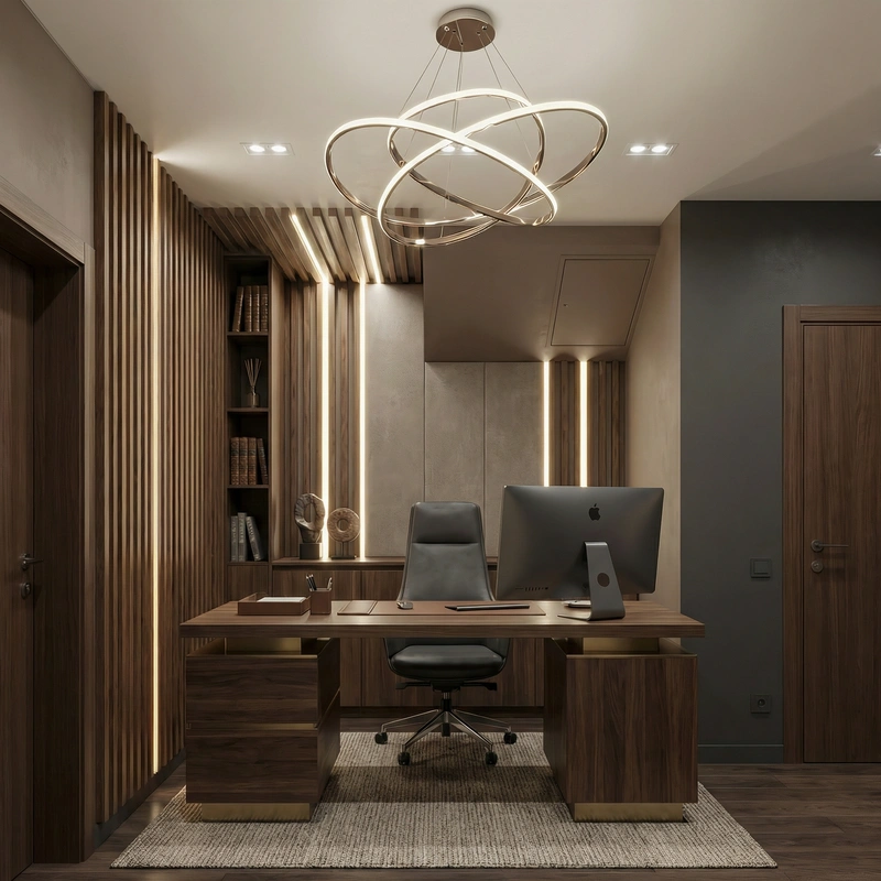 Дизайн интерьера в стиле Контемпорари — Кабинет от нейросети RoomGPT