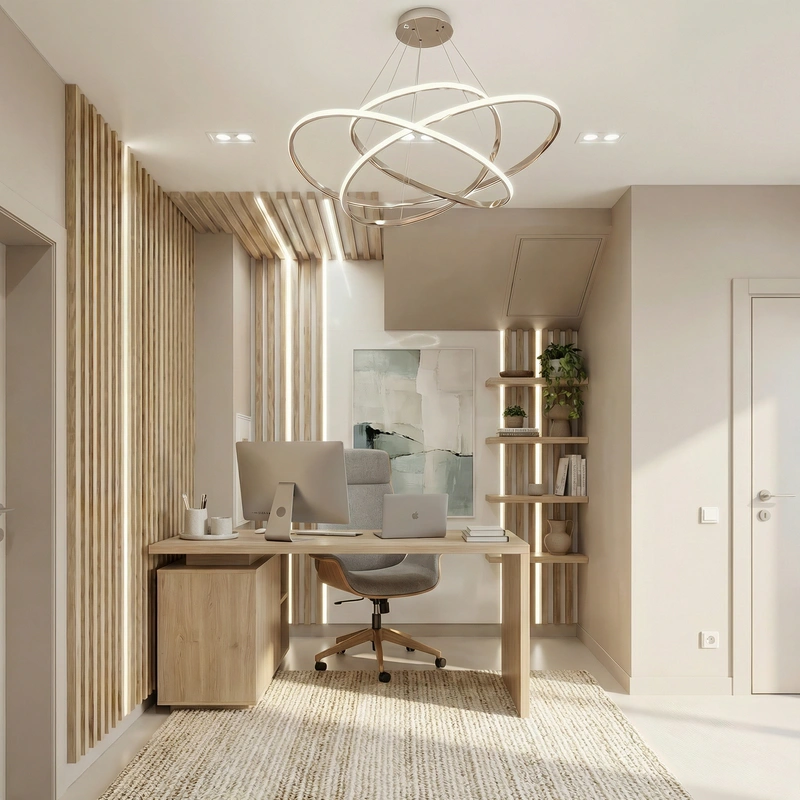 Дизайн интерьера в стиле Сканди — Кабинет от нейросети RoomGPT