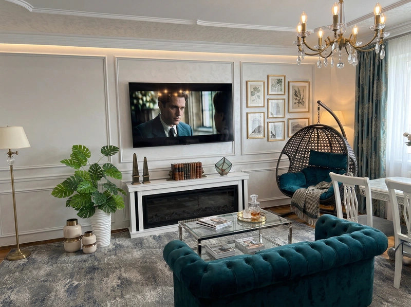 Дизайн интерьера в стиле Классика — Гостиная от нейросети RoomGPT