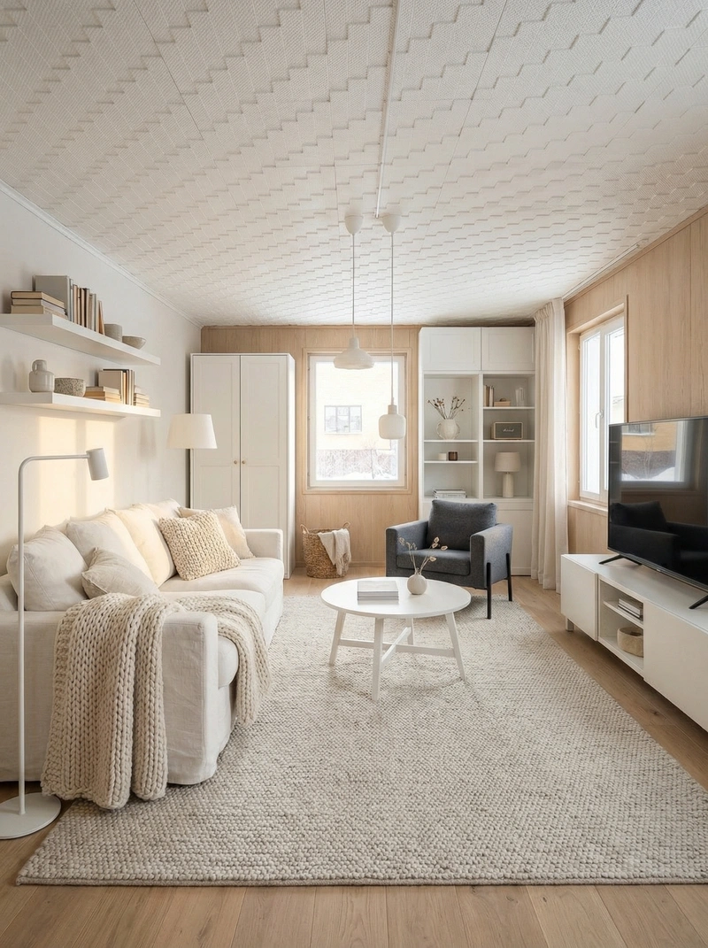 Дизайн интерьера в стиле Хюгге — Гостиная от нейросети RoomGPT