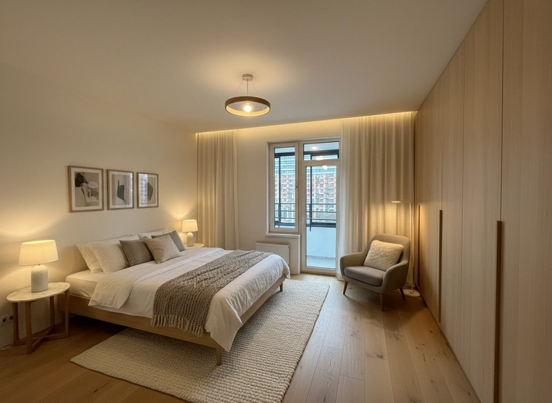 Дизайн интерьера в стиле Сканди — Спальня от нейросети RoomGPT