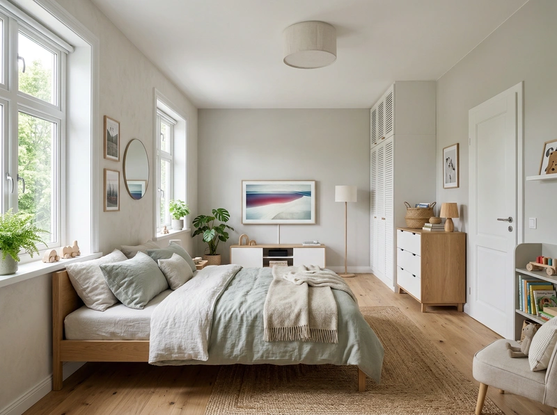 Дизайн интерьера в стиле Сканди — Спальня от нейросети RoomGPT