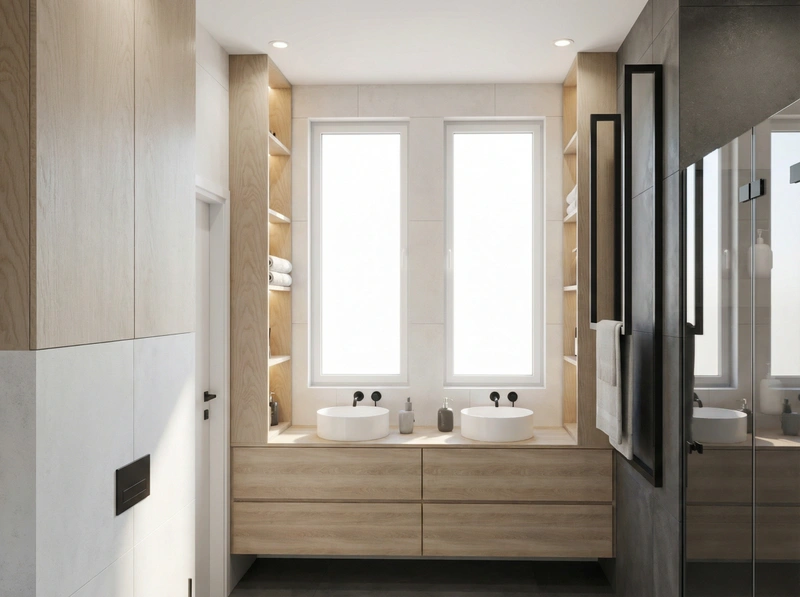 Дизайн интерьера в стиле Контемпорари — Ванная от нейросети RoomGPT