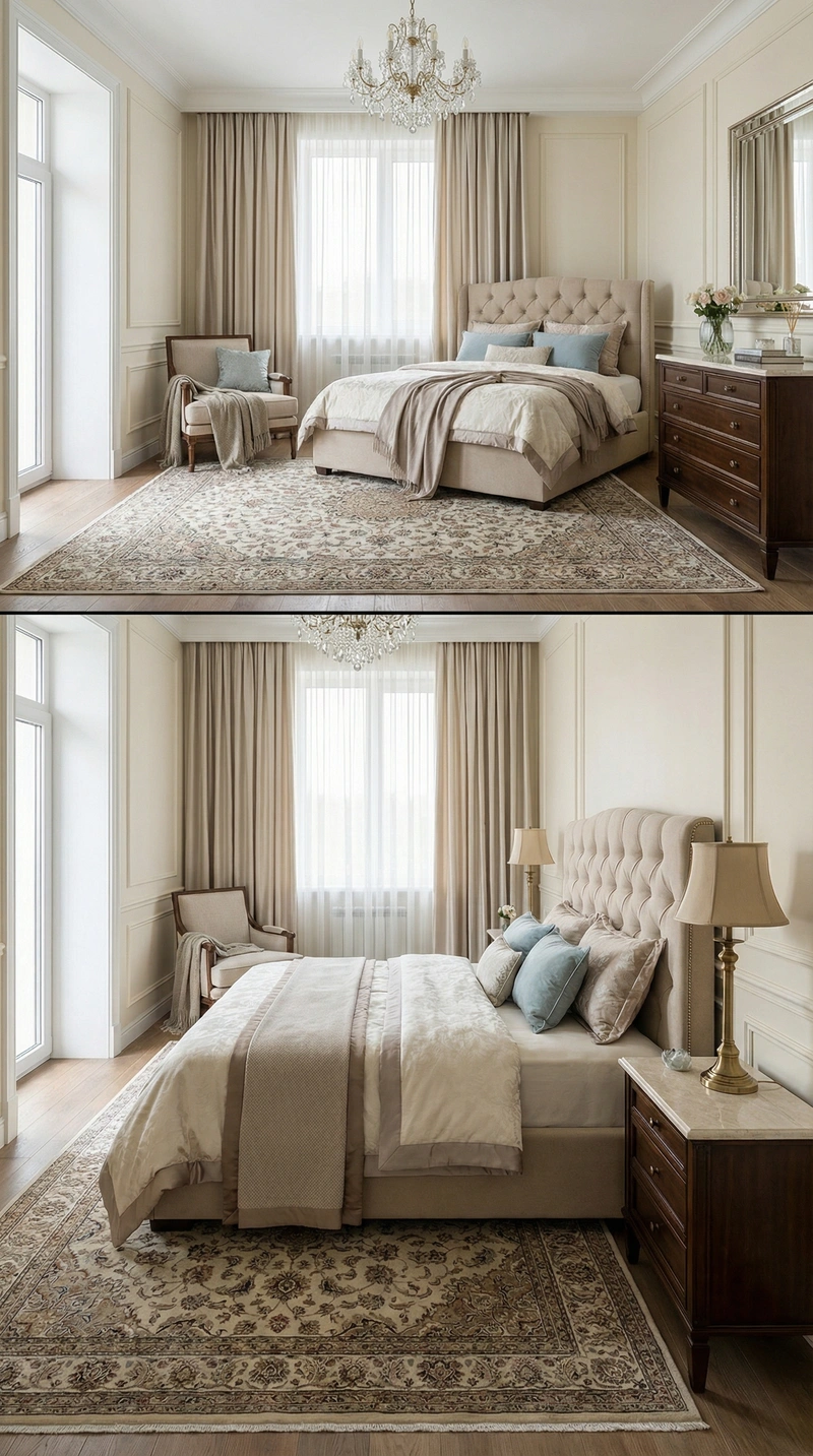 Дизайн интерьера в стиле Классика — Спальня от нейросети RoomGPT