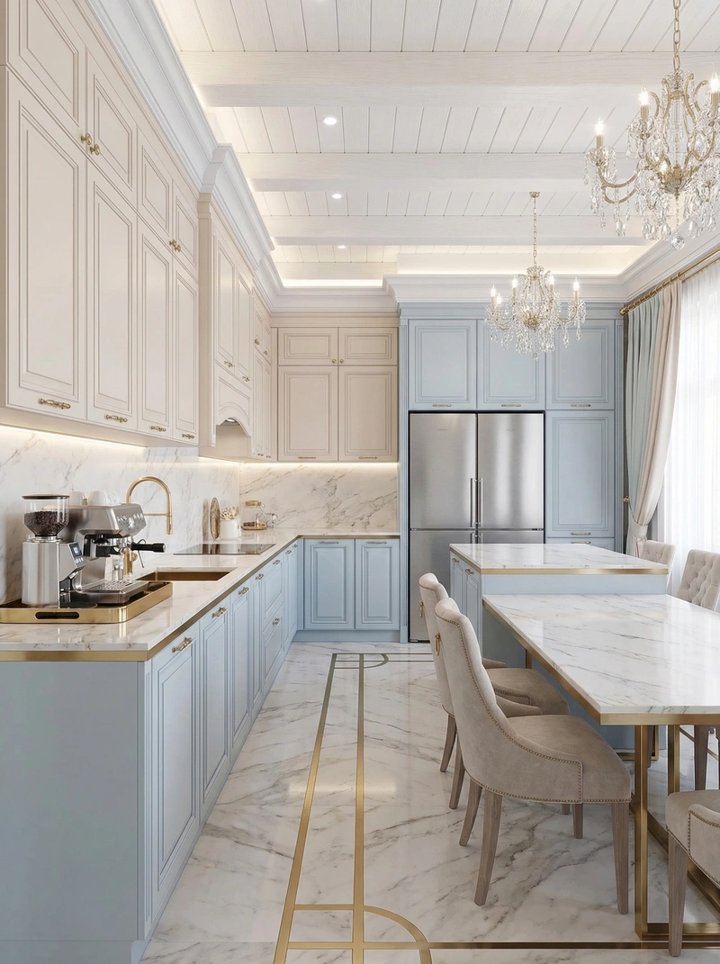 Дизайн интерьера в стиле Неоклассика — Кухня от нейросети RoomGPT