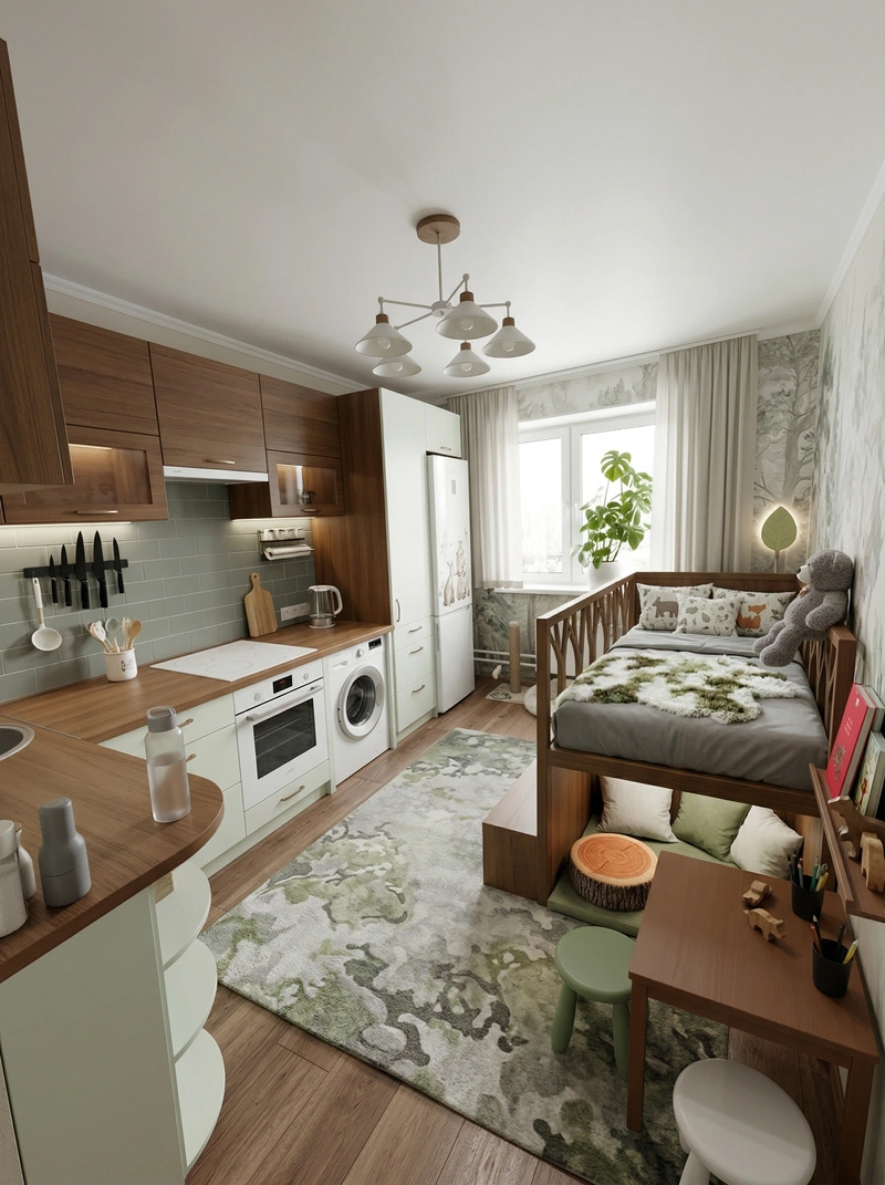 Дизайн кухни в стиле Без стиля — фото интерьера от нейросети RoomGPT