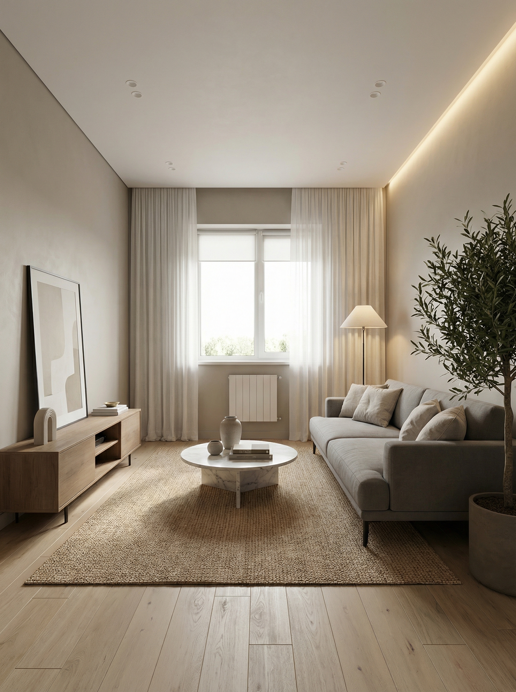 Дизайн гостиной в стиле Минимализм — фото интерьера от нейросети RoomGPT