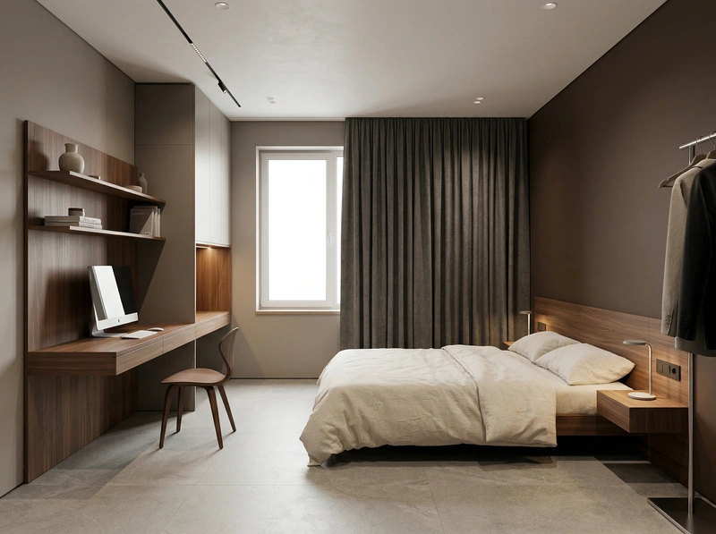 Дизайн спальни в стиле Минимализм — фото интерьера от нейросети RoomGPT
