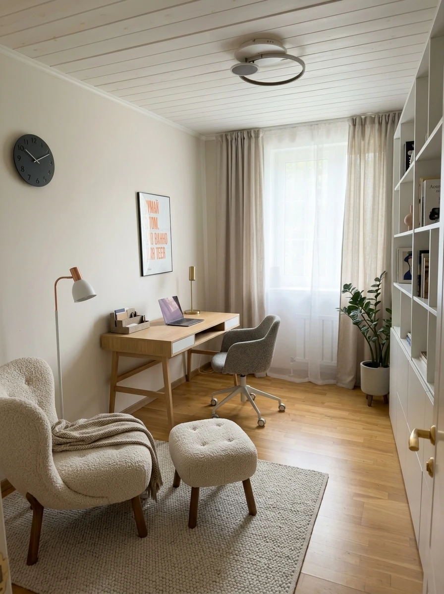 Дизайн кабинета в стиле Сканди — фото интерьера от нейросети RoomGPT