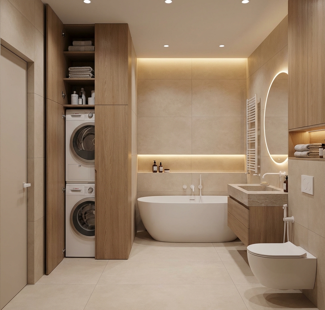 Дизайн ванной в стиле Минимализм — фото интерьера от нейросети RoomGPT