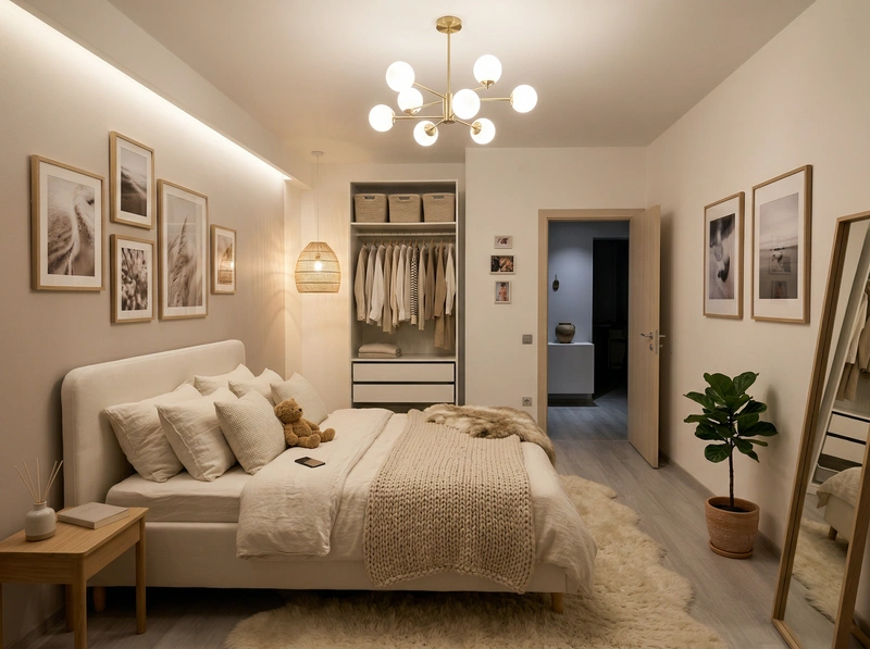 Дизайн интерьера в стиле Хюгге — Спальня от нейросети RoomGPT