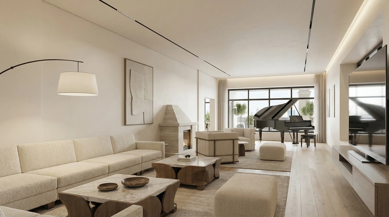 Дизайн интерьера в стиле Минимализм — Гостиная от нейросети RoomGPT