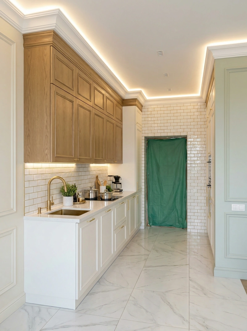 Дизайн интерьера в стиле Классика — Кухня от нейросети RoomGPT