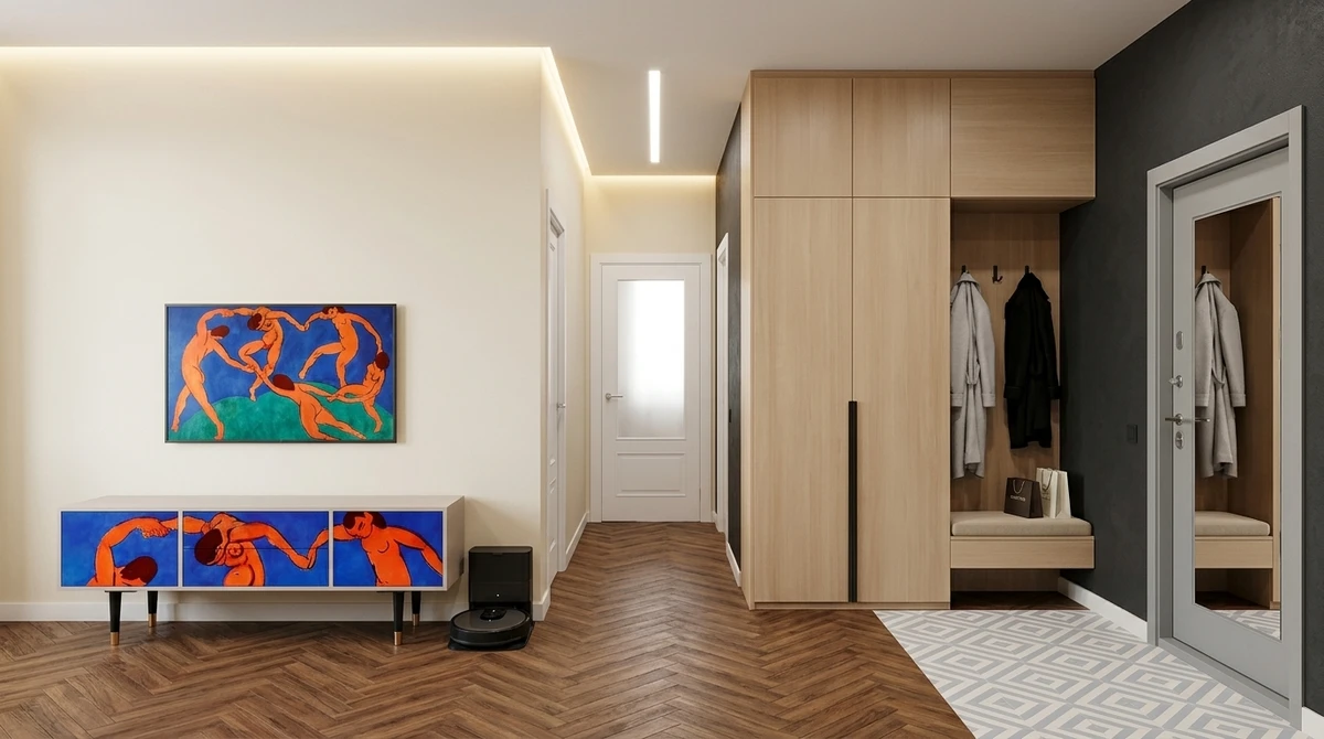 Дизайн интерьера в стиле Минимализм — Гостиная от нейросети RoomGPT