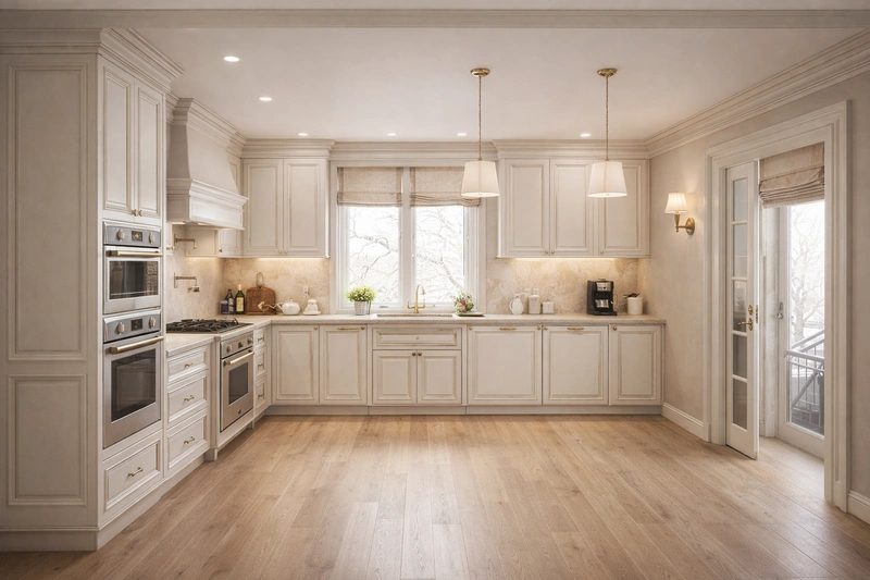 Дизайн интерьера в стиле Классика — Кухня от нейросети RoomGPT