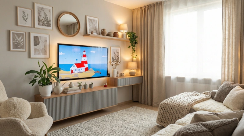 Дизайн интерьера в стиле Хюгге — Гостиная от нейросети RoomGPT