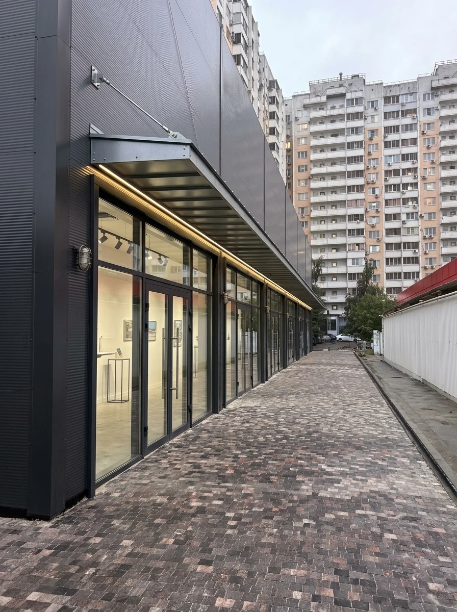Дизайн фасада в стиле Лофт — фото от нейросети RoomGPT