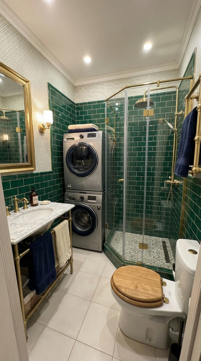 Дизайн ванной в стиле Британский — фото интерьера от нейросети RoomGPT