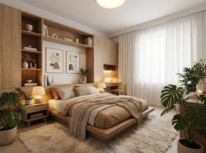 Дизайн интерьера в стиле Хюгге — Спальня от нейросети RoomGPT