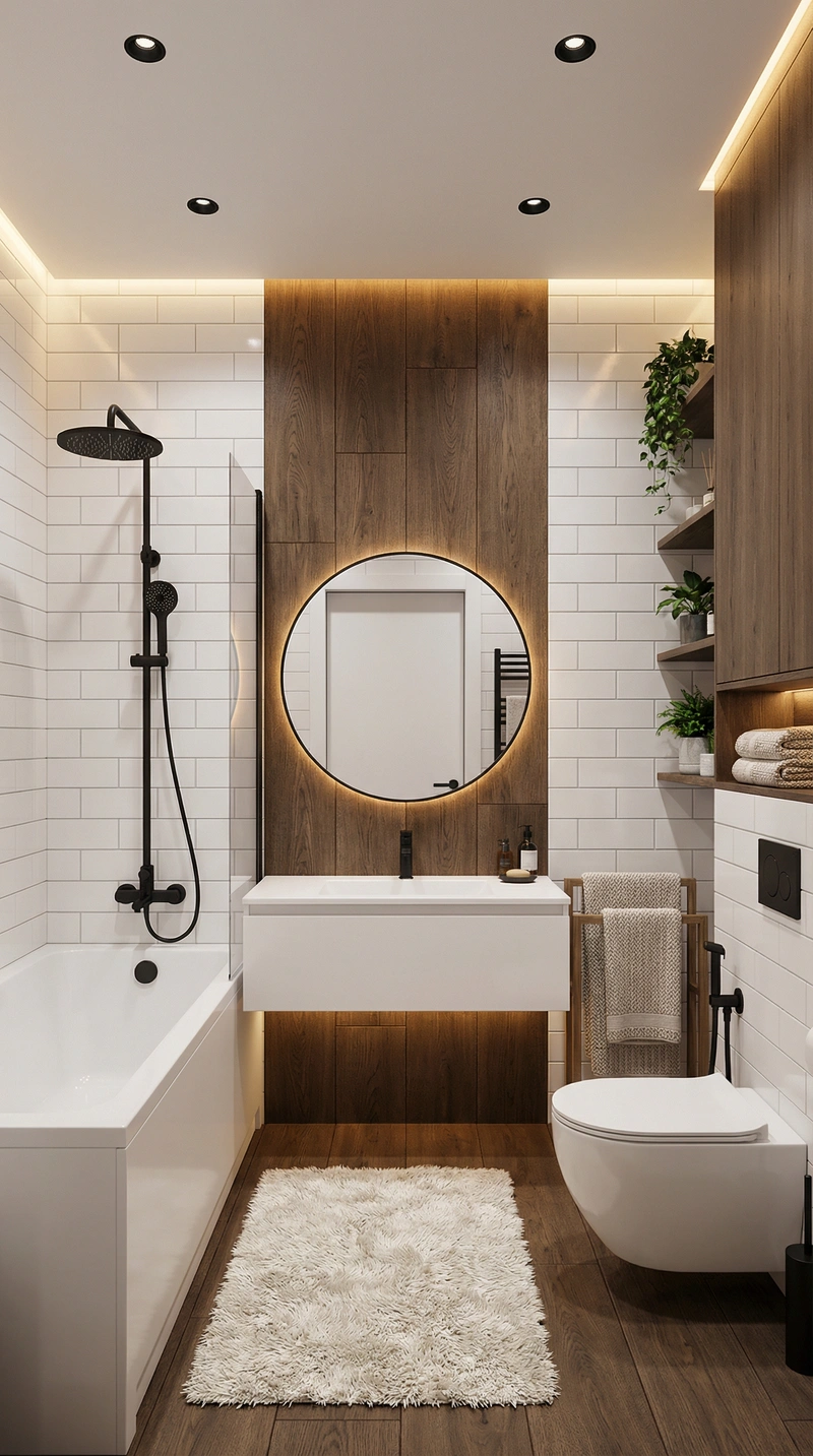 Дизайн интерьера в стиле Хюгге — Ванная от нейросети RoomGPT