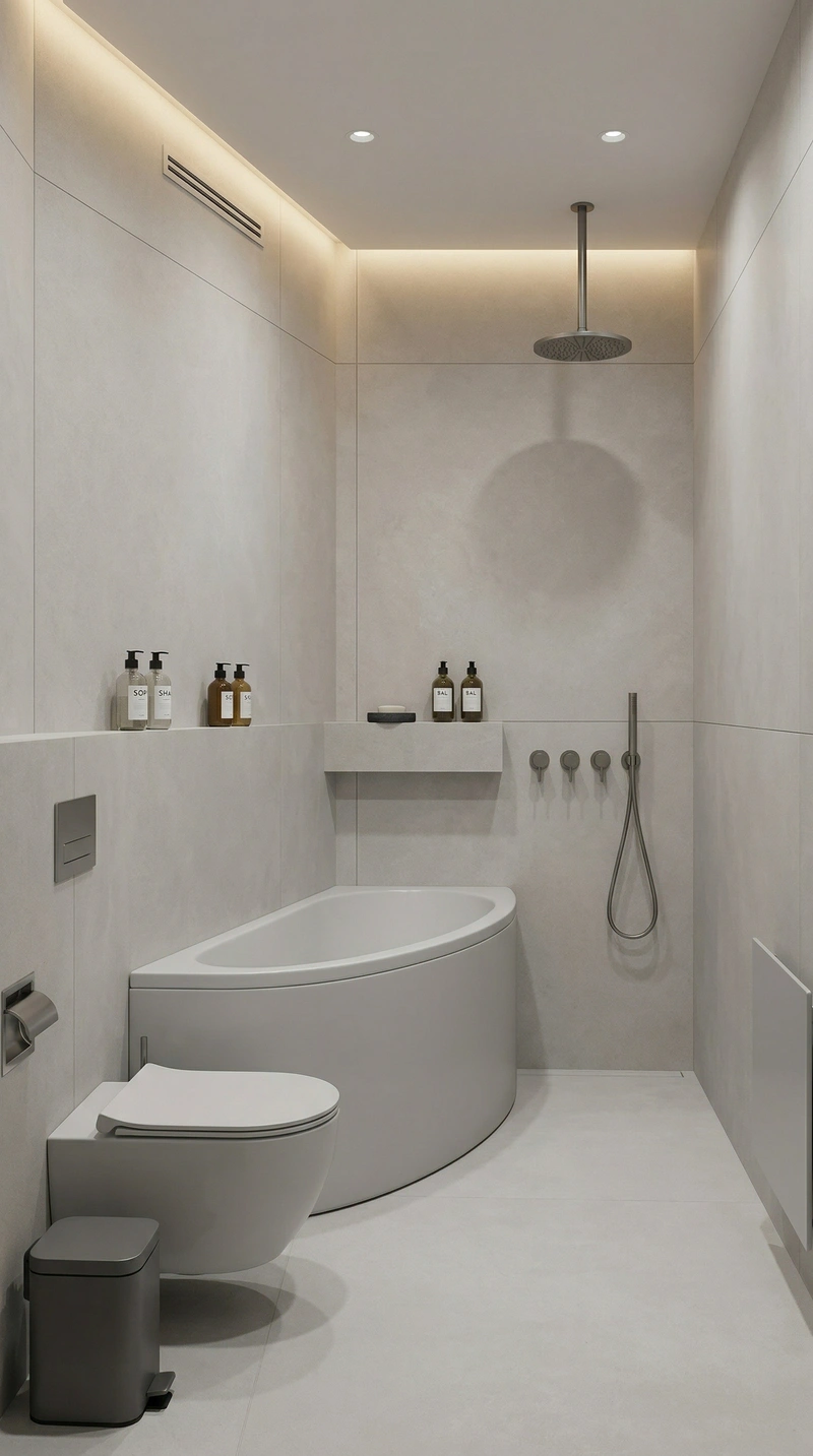 Дизайн ванной в стиле Минимализм — фото интерьера от нейросети RoomGPT